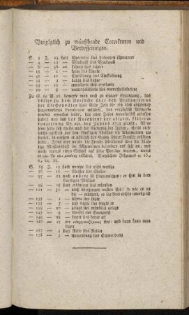 Vorzüglich zu wünschende Correkturen und Verbesserungen