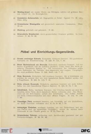 Möbel und Einrichtungs-Gegenstände (Nr. 45-70)