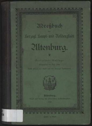 1896: Adressbücher Thüringer Städte : Altenburg