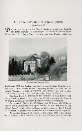 Vereinslazarett Kurhaus Hoven.