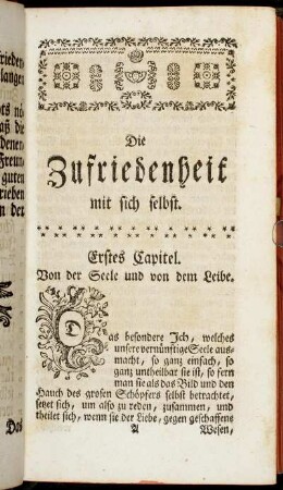 Erstes Capitel - Fünftes Capitel