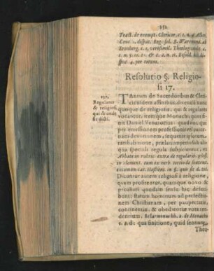 Resolutio § Religiosi 17.