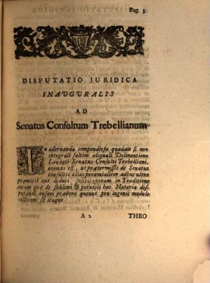 Disp. iur. inaug. ad senatus consultum Trebellianum