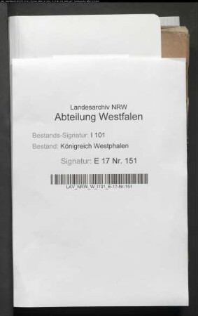 Revenuenetats der Obedientien des aufgehobenen Domkapitels Paderborn