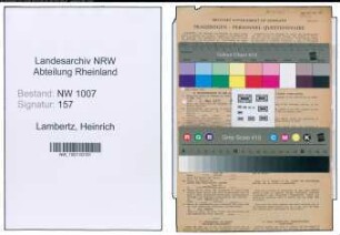 Entnazifizierung Heinrich Lambertz , geb. 26.03.1891 (Amtsrentmeister)