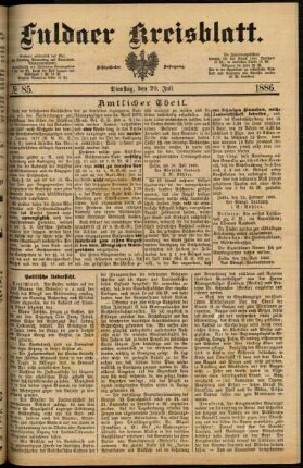 Ausgabe vom Dienstag, den 20. Juli 1886.