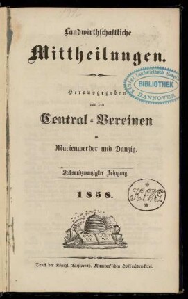26: Mittheilungen der Landwirthschaftlichen Central-Vereine zu Marienwerder und Danzig