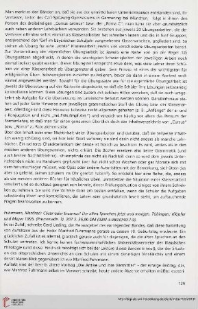38: [Rezension zu: Manfred Fuhrmann, Cäsar oder Erasmus? Die alten Sprachen jetzt und morgen]