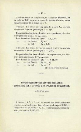Note concernat les centres des carrés construits sur les cotés d´un polygone quelconque.