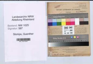 Entnazifizierung Guenther Stomps , geb. 24.08.1897 (Jurist)