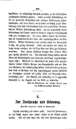 Zur Aussprache und Betonung