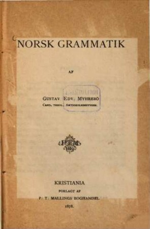 Norsk Grammatik