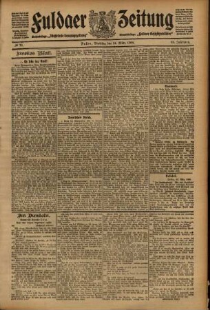 Zweite Ausgabe vom Dienstag, den 24. März 1908.