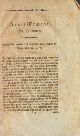 Avertissement des Editeurs