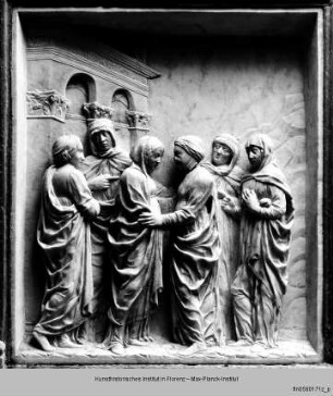Marienaltar : Maria und Elisabeth an der Goldenen Pforte