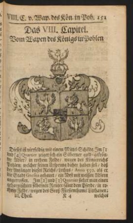 Das VIII. Capitel. Vom Wapen des Königs in Pohlen