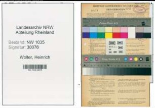Entnazifizierung Heinrich Wolter , geb. 09.08.1922 (Bergbauangestellter)