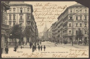 Ansichtskarte „Zossener Str., Ecke der Gneisenau Str.“ [1/2]