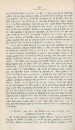 420-426 Zur Orientirung über die Bedeutung der diesjährigen badischen Generalsynode