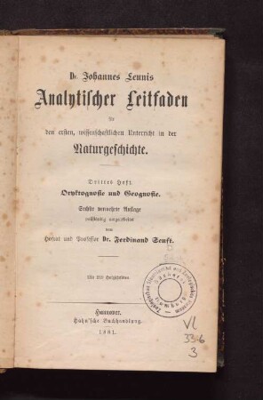 H. 3: Oryktognosie und Geognosie