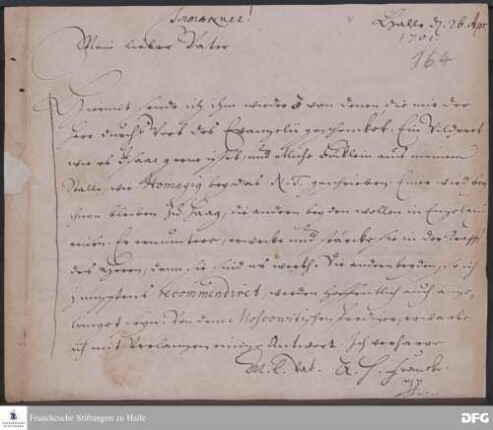 Brief von August Hermann Francke an Friedrich Breckling.