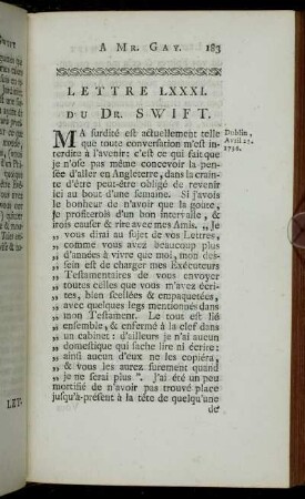 Lettre LXXXI. - Lettre LXXXVIII.