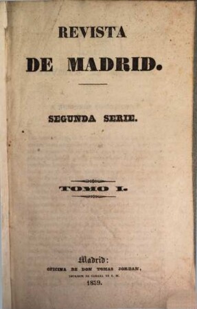 Revista de Madrid. 2,1/2. 1839