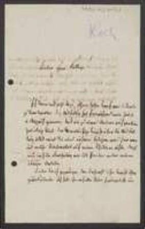 Brief von Karl Heinrich Emil Koch an Unbekannt