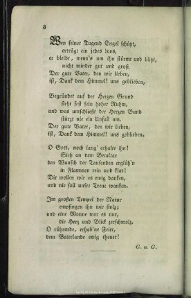 Wen seiner Tugend Engel schützt, erträgt ein jedes Loos