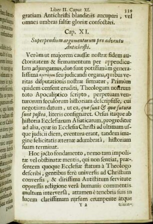 Cap. XI. Superpendium argumentorum pro adventu Antichristi.