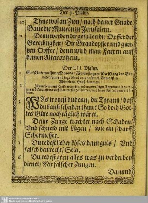 Der LII. Psalm