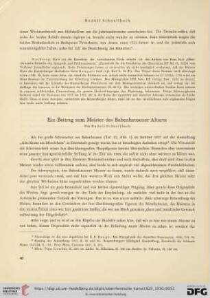 4: Ein Beitrag zum Meister des Babenhausener Altares