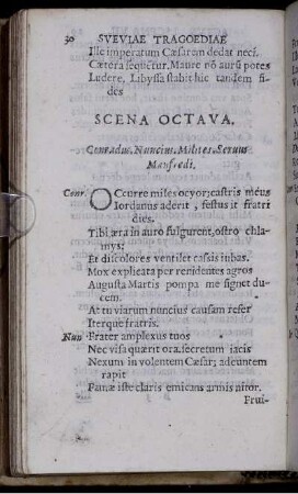 Scena Octava. Conradus. Nuncius. Milites Servus Manfredi