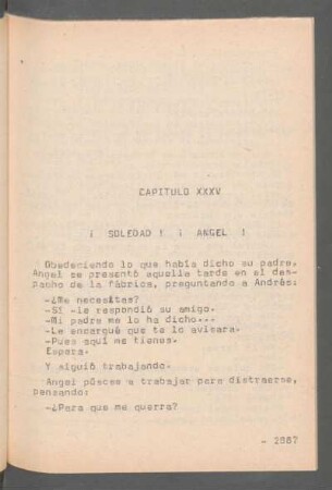 Capítulo XXXV - ¡Soledad! ¡Angel!