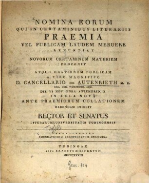 Emendationum Aeschylearum specimina