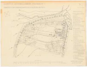 Gartenanlage Jugenddorf Maxhütte, Unterwellenborn: Garten- und Landschaftsgestaltung mit Höhenlinien und Erläuterung 1:500