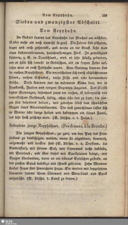 Sieben und Zwanzigster Abschnitt. Vom Repphuhn
