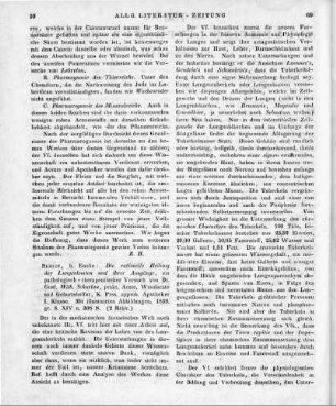 Scharlau, G. W.: Die rationelle Heilung der Lungenknoten und ihrer Ausgänge. Ein pathologisch-therapeutischer Versuch. Berlin: Enslin 1839