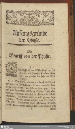 Der Begriff von der Physic