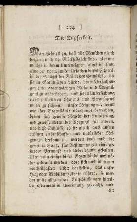 Die Tapferkeit.