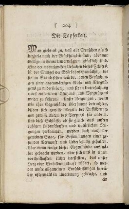 Die Tapferkeit.