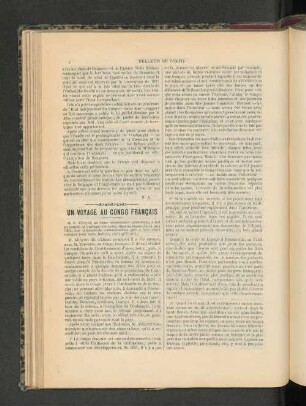 Un Voyage Au Congo Francais.