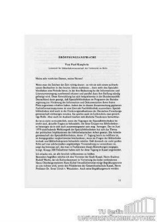 Eröffnungsansprache