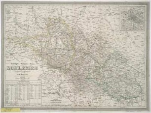 Karte von Schlesien, 1:800 000, Lithographie, 1846
