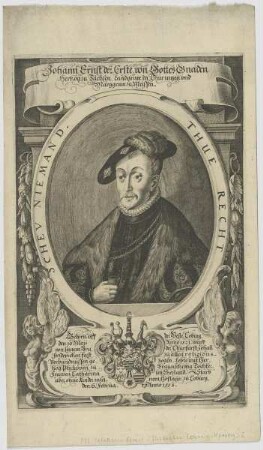 Bildnis des Johann Ernst der Erste, Hertzog zu Sachsen, Landgrave in Thüringen