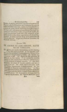 Caput VIII. De Amoris Et Odii Origine, Natura Et Varietate.