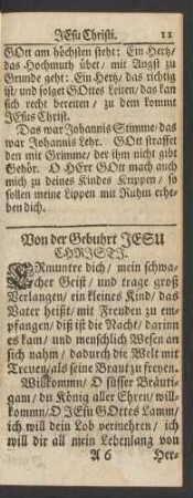 Von der Gebuhrt Jesu Christi