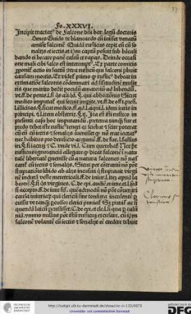 Incipit tractatus de Falcone domini Bartoli legum doctoris.