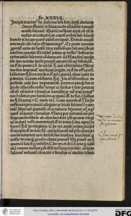 Incipit tractatus de Falcone domini Bartoli legum doctoris.