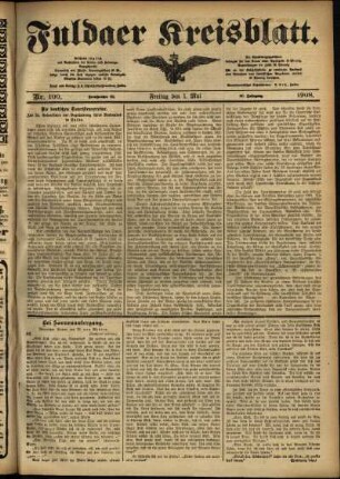 Ausgabe vom Freitag, den 01. Mai 1908.